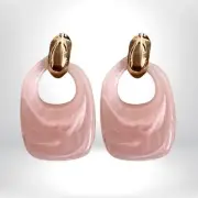 1989 Blush Hoop Pale Pink Lucite Earrings | Avon Exclusive - NIB