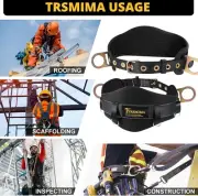 TRSMIMA Safety Harness Climbing Belt - Black Body Fall Protection Men Roof Tree