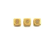 CZ Micro Pave @ Symbol Shape Dice Spacer Beads, Cubic Zirconia Cube Spacer