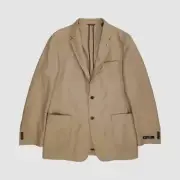 Ben Sherman Men Brown Hill Wool Stretch Blazer Sport Coat Suit Jacket Size 42L