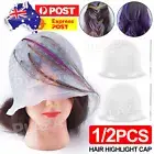 Professional Reusable Hair Highlight Magic cap Rubber Cap Streaking with Hook AU