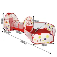 在飛比找蝦皮購物優惠-兒童帳篷室內遊戲屋寶寶爬行隧道鑽洞三件式家用玩具波波海洋球池