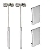 2pcs Double Face Steel Hammer 6" Round Hard Head Mallet with Steel Plate
