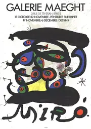 JOAN MIRO Peintures Sur Papier-Dessins 31.5" x 22" Lithograph 1971 Surrealism Mu