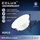 80pcs 10W LED Flat Downlight Tri-color Changeable 90mm Cutout Spotlight