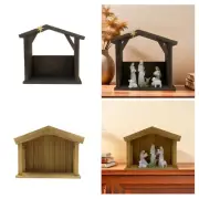 Wooden Manger Scene The Birth of Jesus Scene for Study Room Bookshelf Indoor