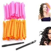 40X 50CM Magic Long Hair Curlers Curl Formers Spiral Rollers Styling Tool + Hook