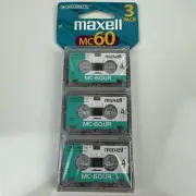 Maxell MC-60UR Microcassette 60 Minute Sealed Micro Cassette 3 Pack New