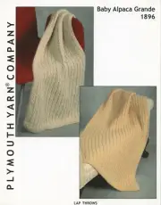 Plymouth KNITTING PATTERN 1896 Baby Alpaca Grande Lap Throws - Easy Knit