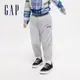 Gap 男幼童裝 Logo束口鬆緊棉褲 碳素軟磨法式圈織系列-灰色(890292)