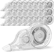 JEFURE 30 Pcs 39.4 Ft White Out Correction Tape, Whiteout Tape Roller, Tear-Resistant Tape, White Out Tape Bulk for School, Office, Note Taking, Journal (Tape Width 0.2 in, Clear)