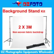 Photo Studio Non Woven Fabric Backdrops Background Stand 2x3M Photography Kit