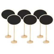 6Pcs Mini Chalkboard Signs with Easel Stand, Black (Oval Shape, 6.9"x3.3")