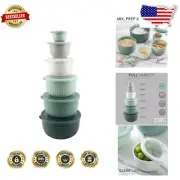 12-Piece Sage Nesting Mixing Bowl Set with Lids - Dishwasher Safe & BPA-Free