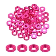 M5 Cone Cup Countersunk Washers,Anodized Aluminum for Screw RC,60PCS(Rose Red)