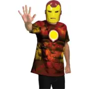 BOYS/TEEN NEW IRON MAN SHIRT/MASK COSTUME KIT 14-16 SUPER HERO MARVEL TONY STARK