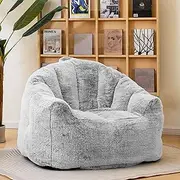 [Recaceik] Giant Bean Bag Chair Stuffed Bean Bag Couch with Filler Large Living Room Bean Bag Lazy Chair for Adults with Handle Design Armrests for Reading