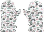 [Joisal] Colorful Elephant White Kids Thermal Gloves, Suitable for Snow Play, Kids Winter Golf Gloves, Toddler Gloves Ages 2 4, Small
