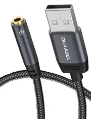 USB Audio Adapter, USB to 3.5mm Audio Jack Adapter Support TRRS 4 Pole Mic, U...