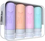Zafit TSA Approved 3oz Leakproof Travel Bottles for Toiletries, Refillable Containers for Shampoo Conditioner Lotion Body Wash (Multicolored C)