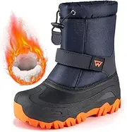 [LACKWAR] Snow Boots for Kids Boys Winter Warm Waterproof Insulated Fleece Lined for Big Kids Outdoor Child Hiking Boots