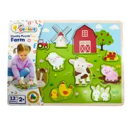 12pc Jr.Genius Chunky Puzzle Farm Animals Educational Toy Kids/Toddler 3y+