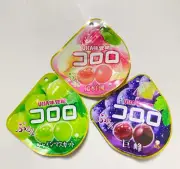 3x CORORO KORORO Peach Grape Muscat Gummy Candy UHA mikakuto Japanese 48g