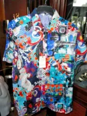 Robert Graham Hatteras Short Sleeve Shirt Size Medium New with tags