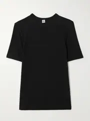 [TOTEME] TOTEME - Ribbed Stretch-cotton Jersey T-shirt - Black - small small Black
