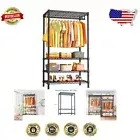 H4 Portable 4-Tier Metal Clothes Rack - Maximize Wardrobe Space Effortlessly
