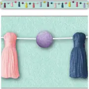 Teacher Created Resources Straight Border Trim, Pom-Poms/Tassels, 12PK