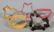 SET OF 5 MULTICOLOR METAL SPRINGTIME 3" to 3 1/4" LONG COOKIE CUTTERS NEW