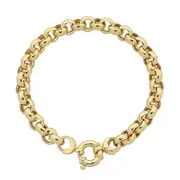 9kt Yellow Gold Silver Infused Bolt Ring Bracelet
