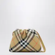 [Burberry] Beige soft bag Check pattern One size Beige