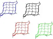 iplusmile 4pcs Elastic Cargo Net for Motorcycles and Luggage Mesh Hooks for Secure Storage of Helmets and Gear Random Colors