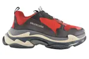Balenciaga Triple S Black Red Bred Speed Flat Sneaker Trainer 39 Mens US 6