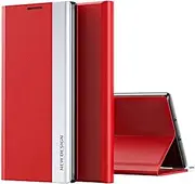 [HonwYes] Case Compatible Samsung Galaxy S20 Folio Case Flip Leather PU+PC Full Body Protect Cover Magnetic with Holder Shockproof Anti-Scratch Slim Phone Shell Red|Tempered Film 2