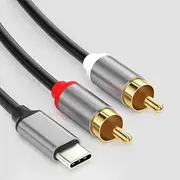 KOOPAO USB C to 2 RCA Male Audio Jack Plug Adapter, Type-C to 2RCA Male Cable Splitter for Car Stereo Speaker,Home Theater,DVD,TV,Tablet,Samsung Galaxy S23 Ultra/S22 Ultra/S21 S20,Pixel 5 4(3.3Ft-1M)