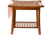Teak Shower Bench Seat Handles Storage