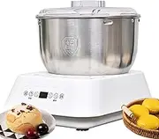 Electric Dough Maker with Ferment Function, 7L Stainless Steel Dough Flour Mixer 200W 15Min Fast Automatic Dough Kneading Machine Thermostatic Fermentation Intelligent Timer for Pasta Baking 7L white