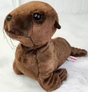 Aurora Seal Plush Brown Sea Lion Stuffed Animal 12" Long nose to tail NWOT