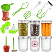 16oz Wide Mouth Glass Mason Jars 6pack Canning Jars With Tools, Canning Suppl...