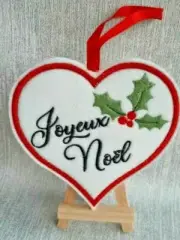 JOYEUX NOEL, FRENCH MERRY CHRISTMAS HANDMADE FELT CHRISTMAS DECORATION