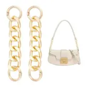 2Pcs 4.25" Purse Extender Chain Light Gold Bag Chain Strap Replacement with