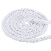 5/8inx33ft Twisted Cotton Rope 3 Strand Tug of War Rope with Sealing Tape White