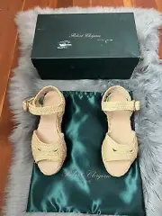 Robert Clergerie ARCO Paille Natural Wedge Platform Sandals Rafia Dust bag 7.5