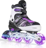 Adjustable Inline Skates for Kids Girls Boys Children Beginners, Inline Roller Skates with Light Up Wheels for Kids and Youth for Indoor Outdoor Sports