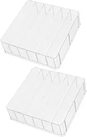 HOODANCOS 2 Pcs Acrylic Cash Storage Box Multi-grid Currency Box Grids for Office/home