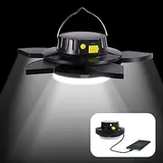 LED Camping Lantern, Dimmable Portable Outdoor Solar Emergency Light, USB Rechargeable 4000mAh Tent Light, Camping Light for Hiking, Fishing