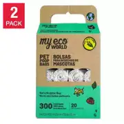 MyEco World Poop Bags 40 Roll Pack, 600 Bags Total